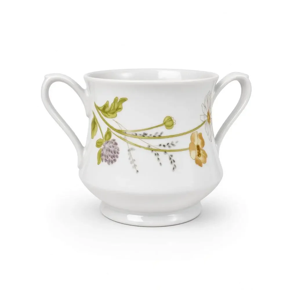 Vintage Mikasa Heather L5005 Fine China Sugar Bowl and Creamer Set, Gold Floral